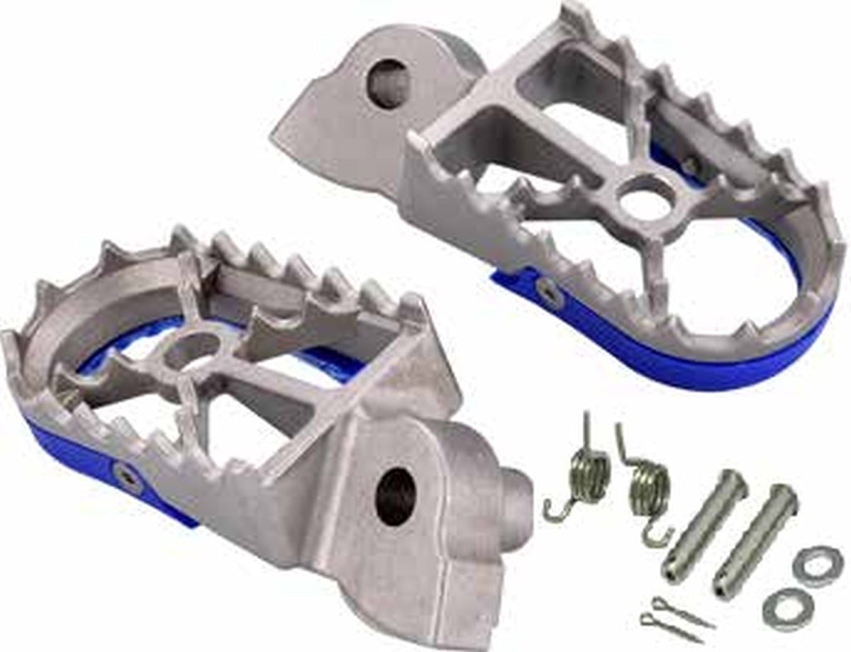 FOOTPEGS PEGI YAMAHA WR250/400/426/450 98-22, YZ250/400/426/450F 99-22, YZ 65/85 18-22, YZ 125/250 99-22 (STAINLESS STEEL, INCLUDES MOUNTING KIT: 2 SPRINGS, 2 PINS, 2 WASHERS, 2 COTTER PINS)