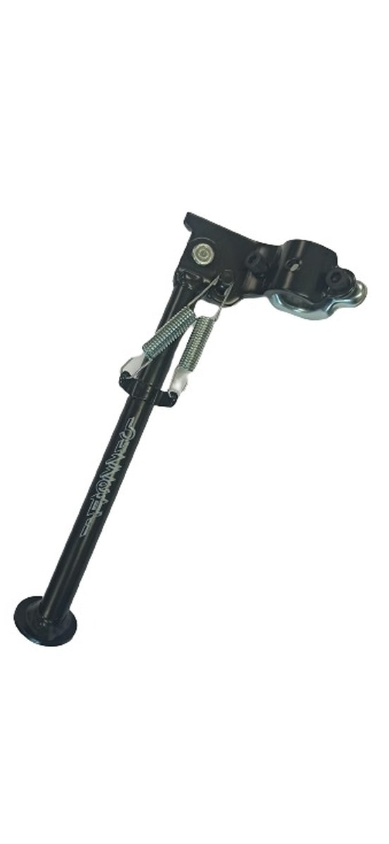 UNIVERSAL LEFT SIDE STAND 250MM MOUNTING TO FRAME Ø26-32MM BLACK