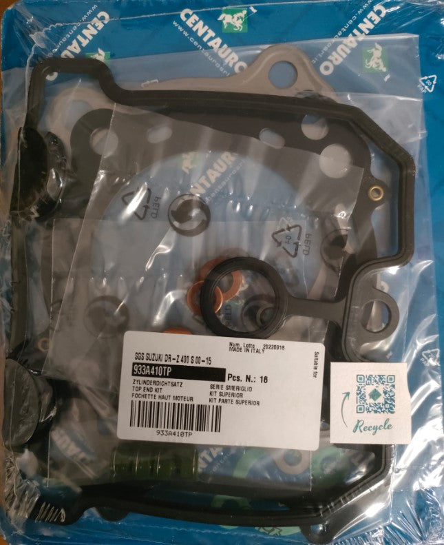 TOP-END GASKET KIT SUZUKI DR-Z 400 S 00-17, LT-Z 400 QUADSPORT 03-14, KAWASAKI KLX 400 03-06, KFX 400 03-06, ARCTIC CAT DVX 400 04-08 (INCL. VALVE COVER GASKET)