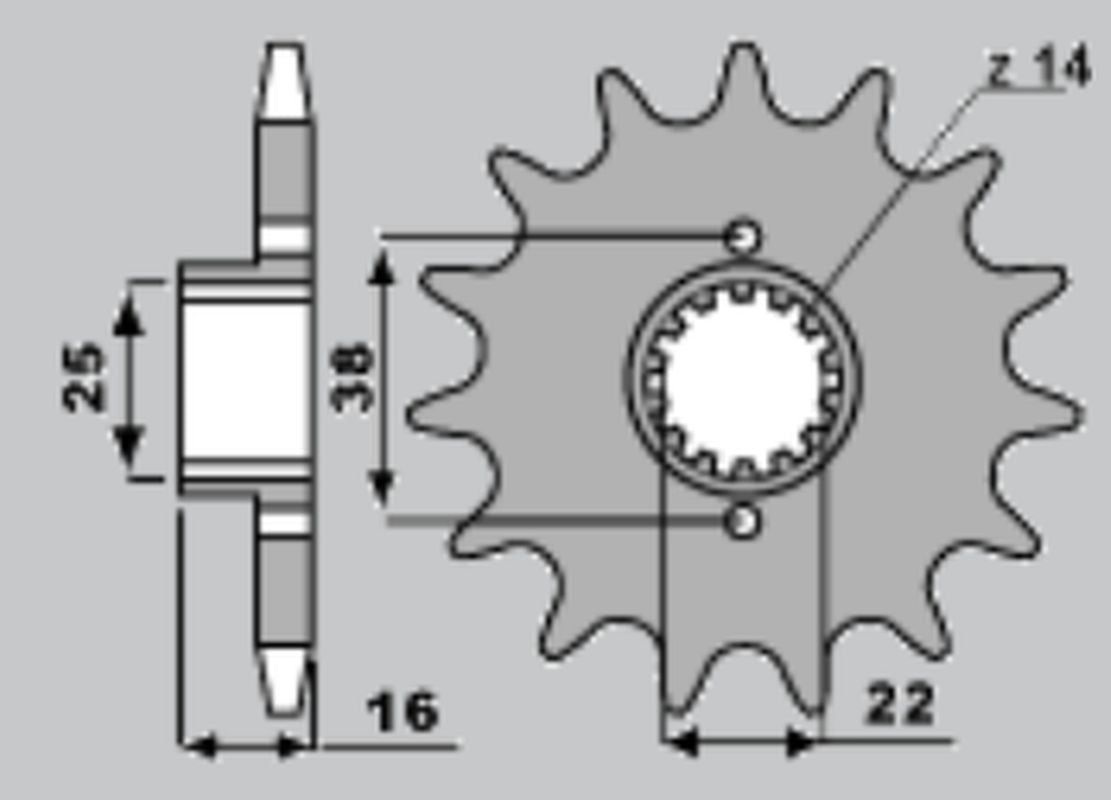 FRONT SPROCKET 2050 14 DUCATI 748/916/944/996/1000