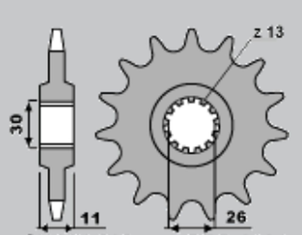 FRONT SPROCKET 2091 16 YAMAHA FZ8 10-15, MT-09 14-16, MT-07 14-16, TDM 900 02-13 (JTF1591.16) (CHAIN 525)