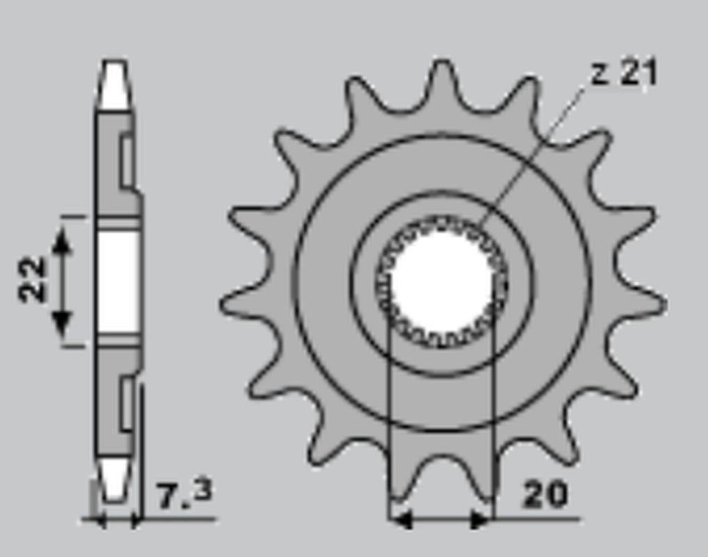 FRONT SPROCKET 2120 12 HONDA CRF 250 04-17, CR 125 04-07 (JTF1323.12)