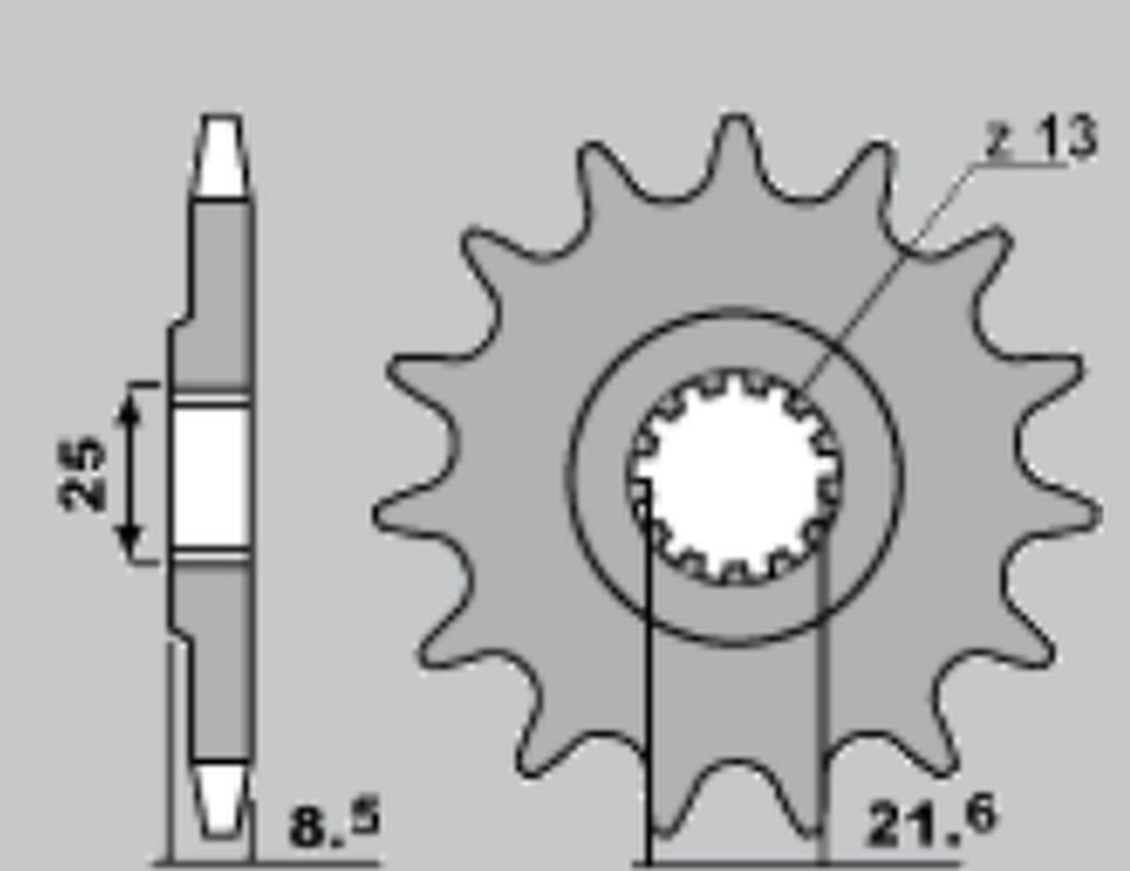 FRONT SPROCKET 2137 14 KAWASAKI Z1000 07-15, ZX10R (-1)