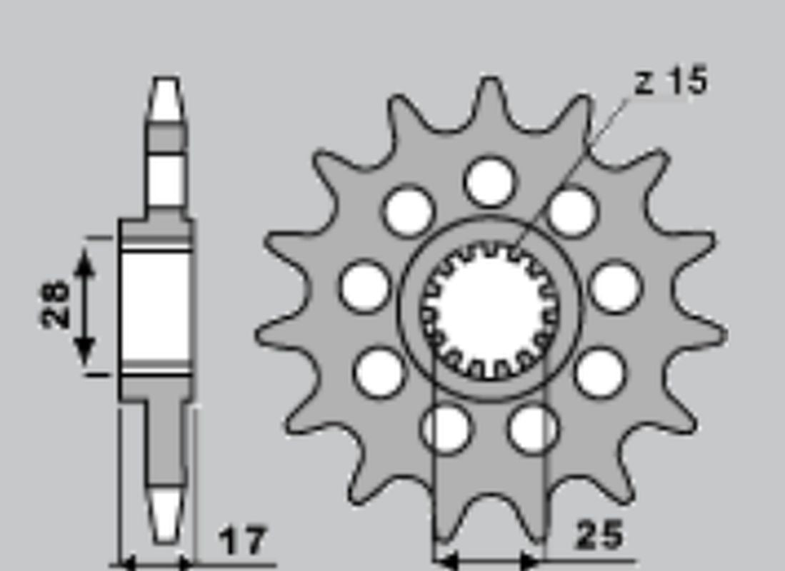 FRONT SPROCKET 2249 14 DUCATI PANIGALE 1199/1299 12-19 (224914JT) (CHAIN 525)
