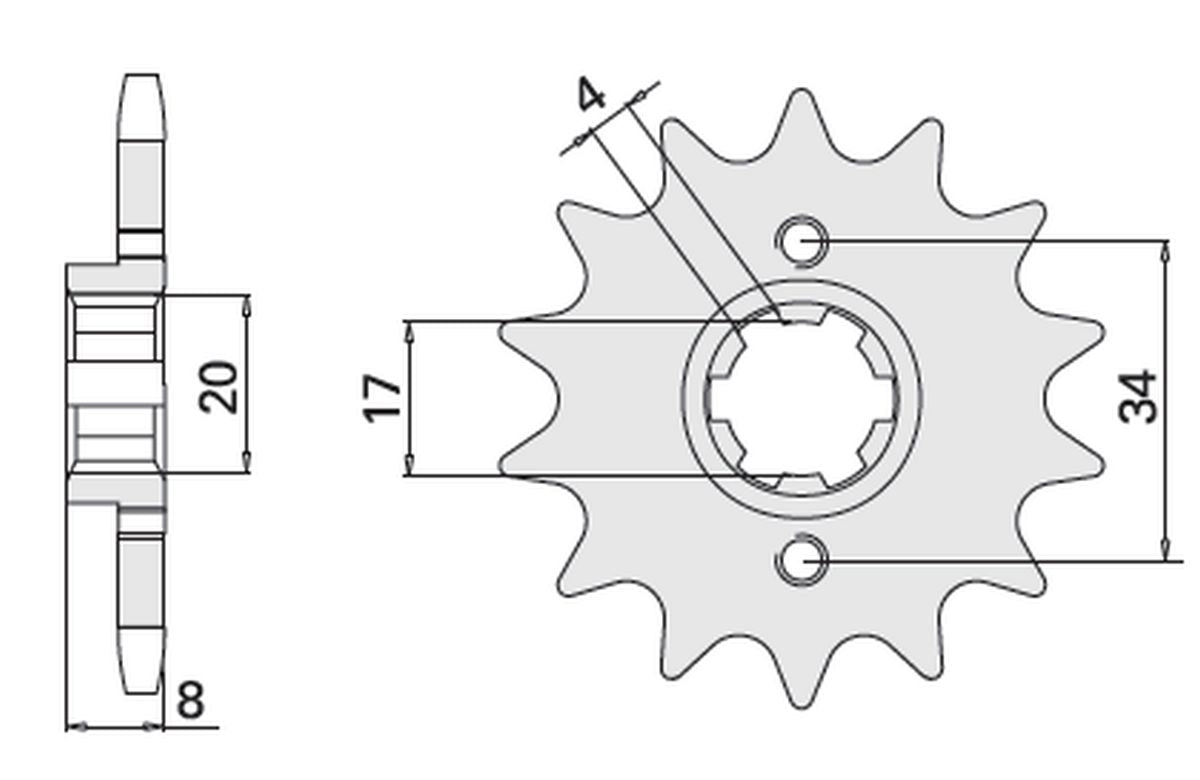 FRONT SPROCKET 267 14 HONDA XL 350R (JTF1263.16)