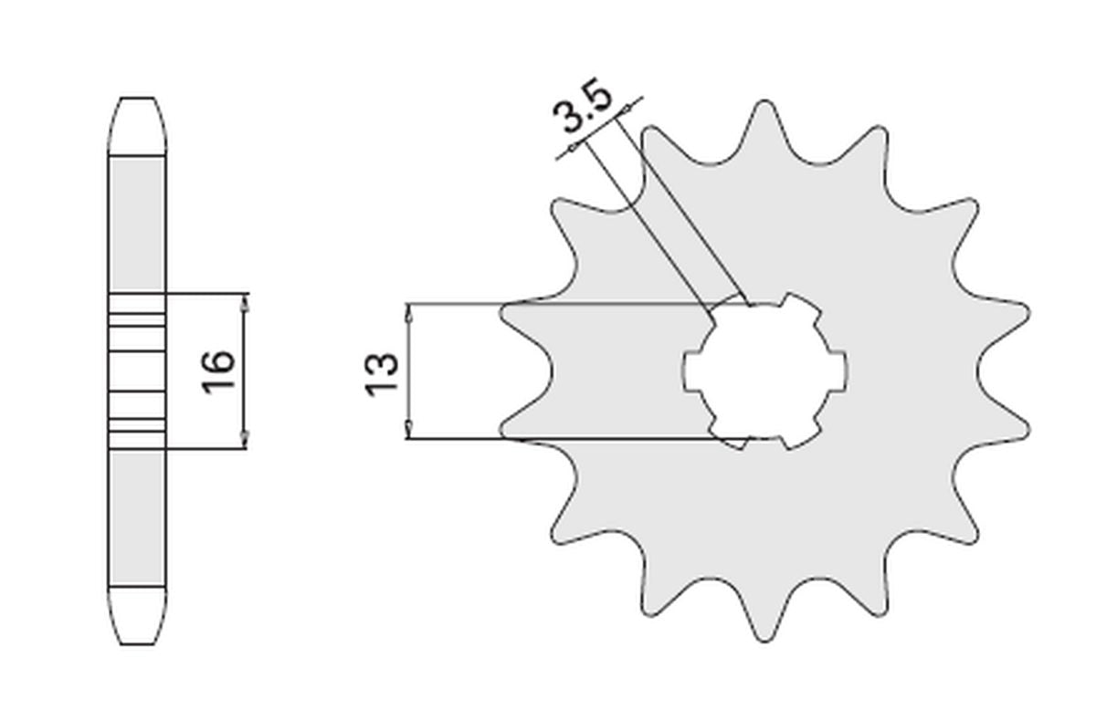 FRONT SPROCKET 428 14 SUZUKI POLINI (428-14) (CHAIN 428)