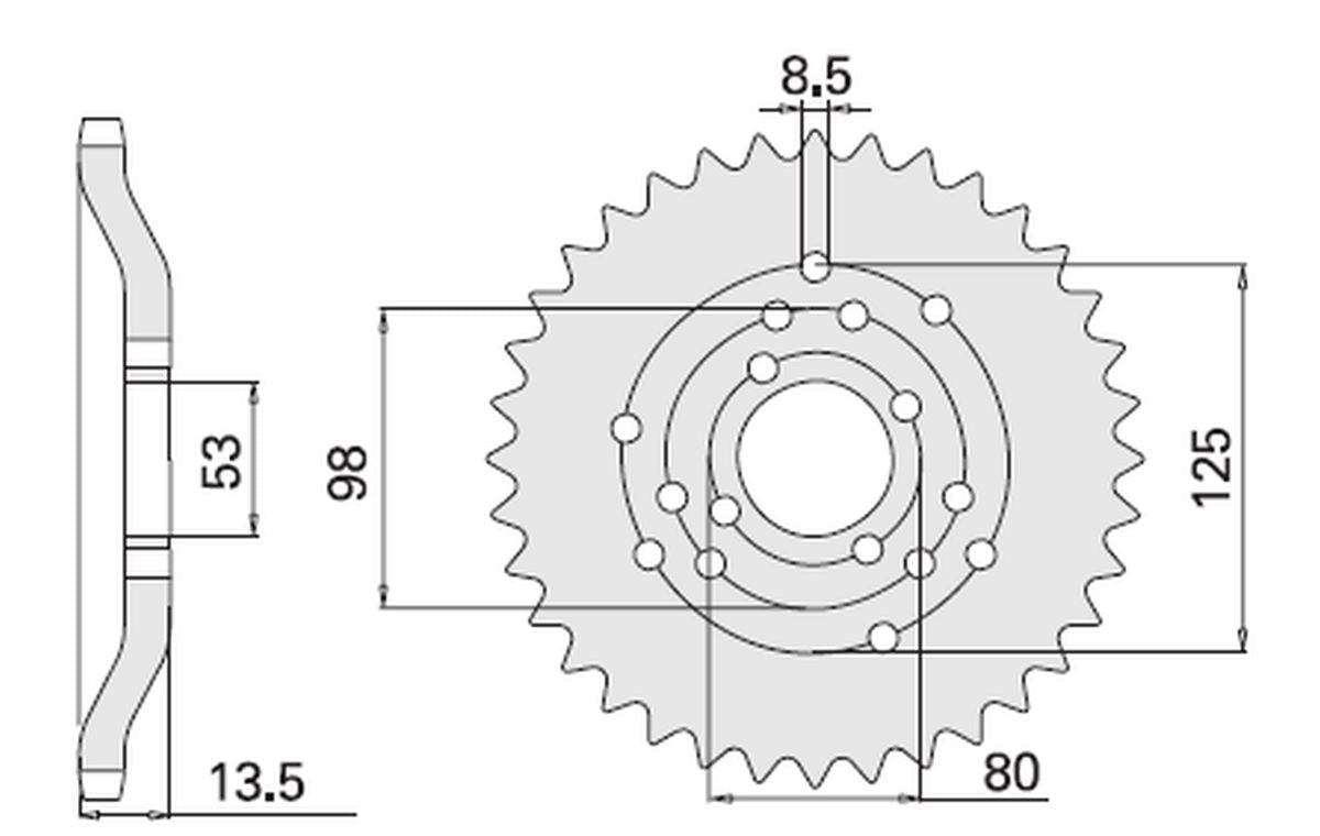 REAR SPROCKET 4331 48 DERBI SENDA 50 96-99