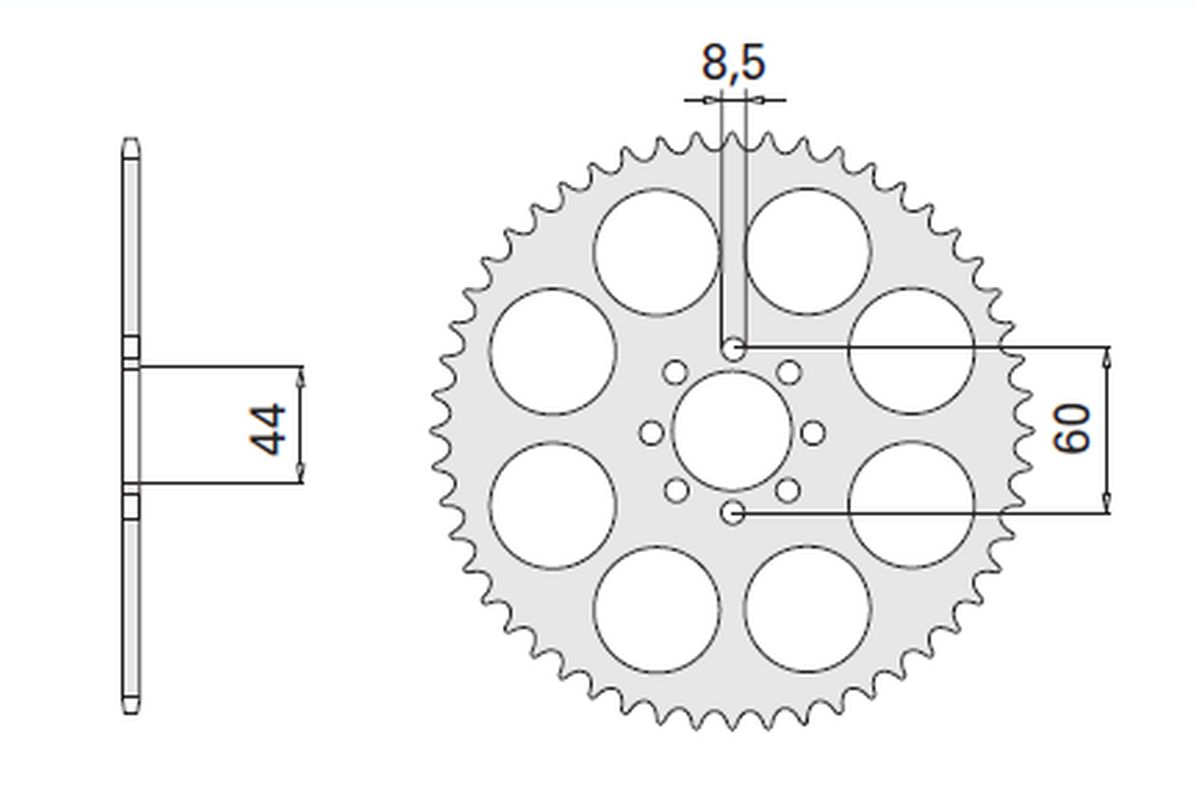 REAR SPROCKET 4461 52 YAMAHA DT50R 99-02 (CHAIN 420) (JTR1832.52)