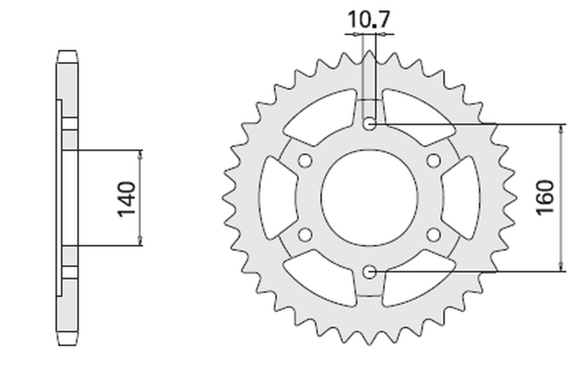 REAR SPROCKET 502 44 KAWASAKI ZZR 1100 98-99 (JTR502.44)