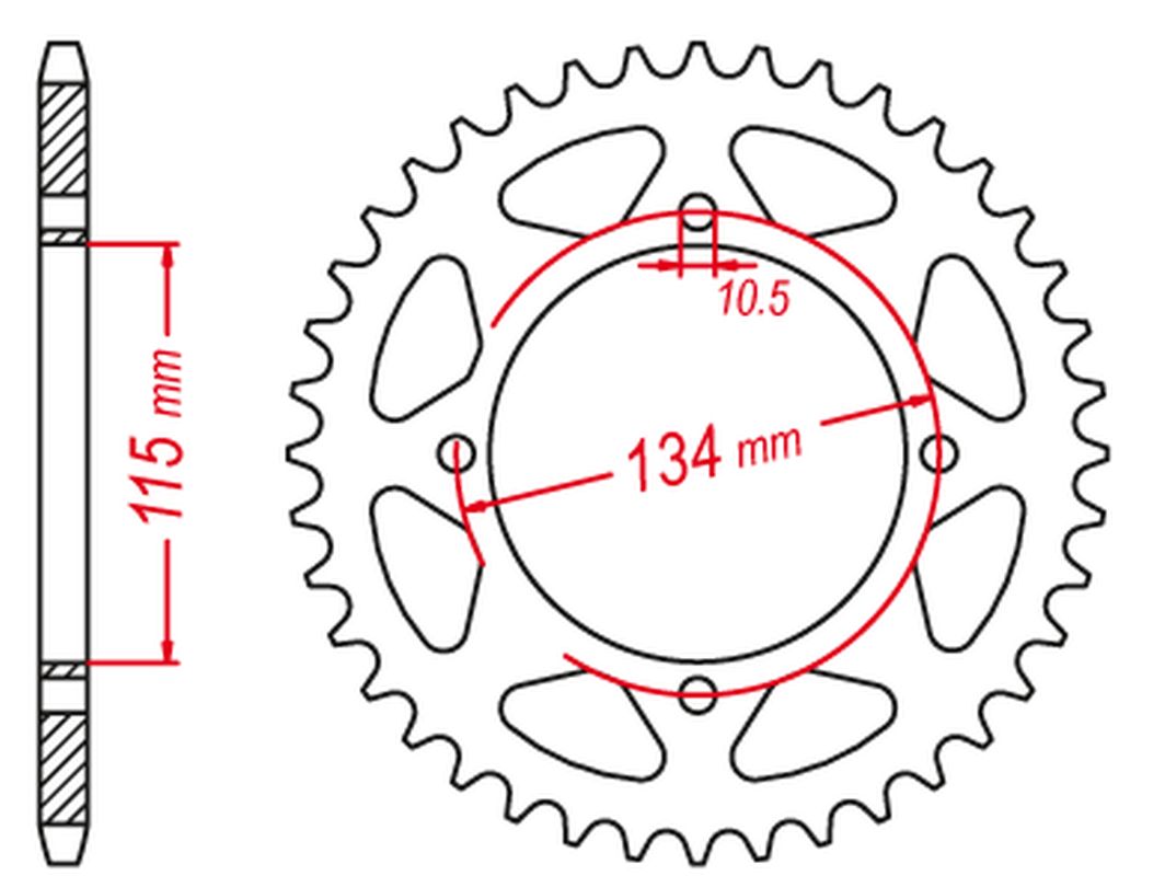 REAR SPROCKET 718 46 CAGIVA ELEFANT 650/750 (JTR718.46)