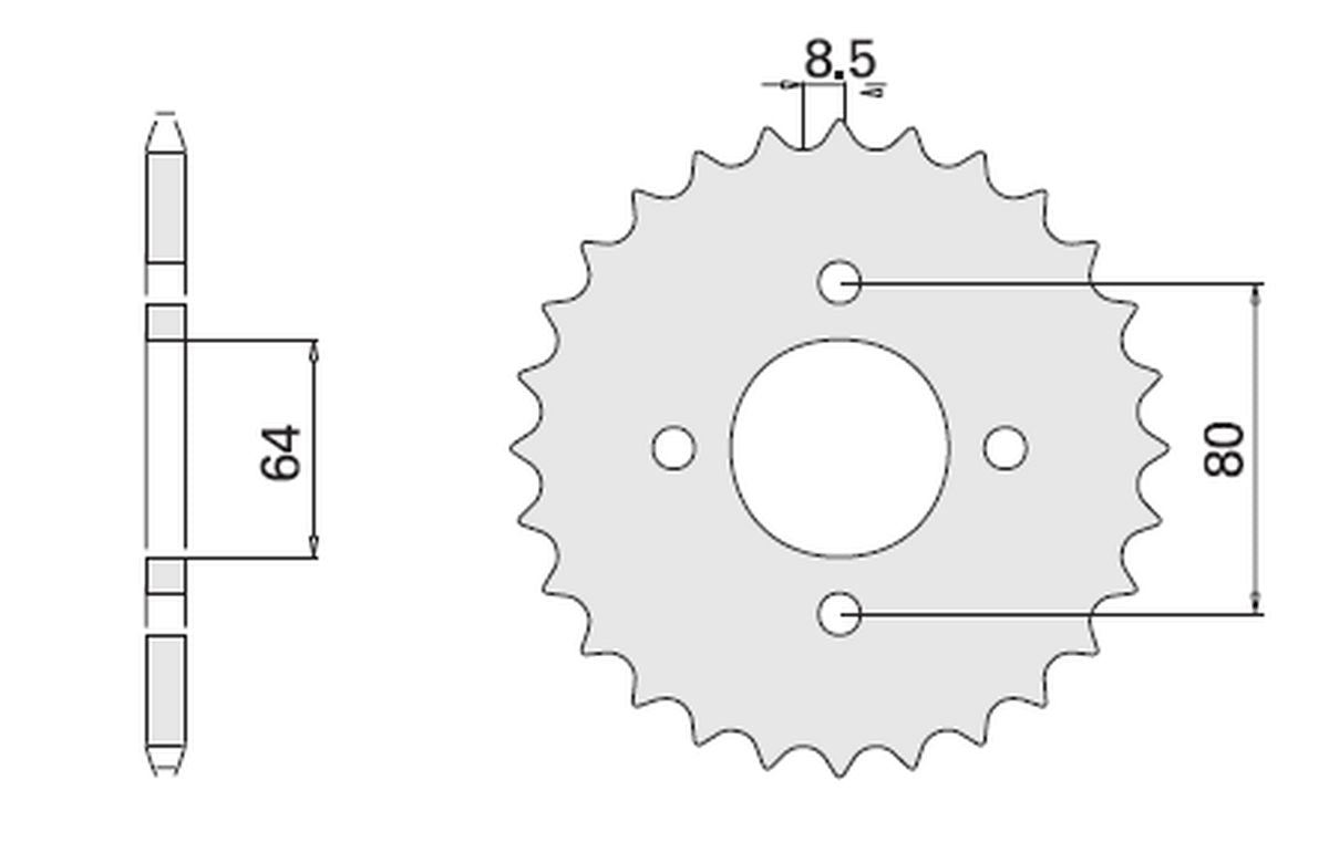 REAR SPROCKET 834 37 YAMAHA TT-R 110, DT-R 50 96-99