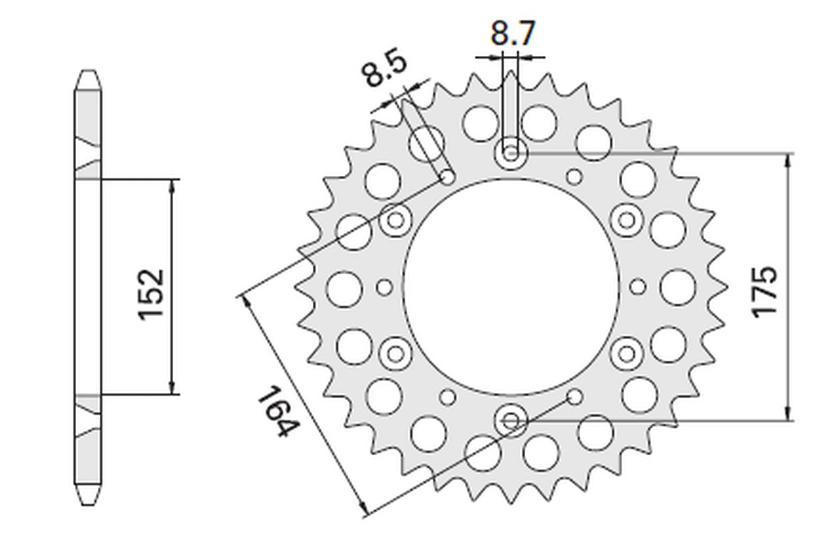 REAR SPROCKET 856 47 YAMAHA TT600E 96-00, TTR600 (CHAIN 520) (JTR853.47)