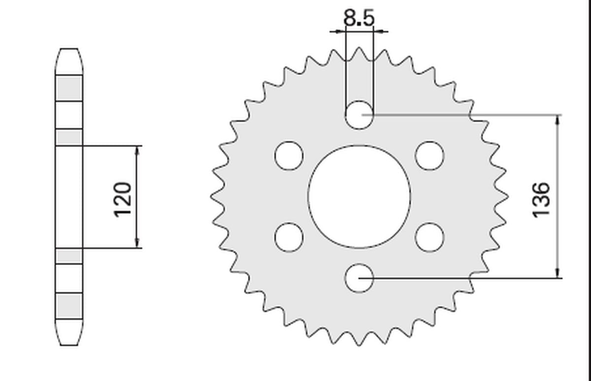 REAR SPROCKET 859 39 YAMAHA FZS600 FAZER 96-03 (JTR846.39)