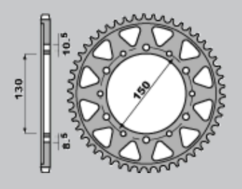 REAR SPROCKET 860 38 YAMAHA FZS600 FAZER 96-03