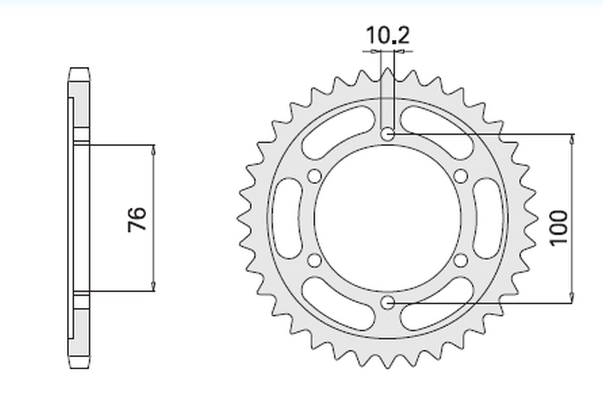 REAR SPROCKET STEEL 816 48 SUZUKI GSXR1100, GSXR750 92-95 (CHAIN 530, REPLACES 825 48)