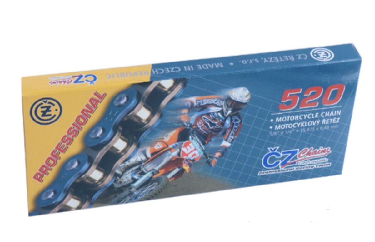 DRIVE CHAIN 520 M (110 LINKS) MOTOCROSS UP TO 125CC (2T), 250CC (4T) (35.0KN) + CLIP