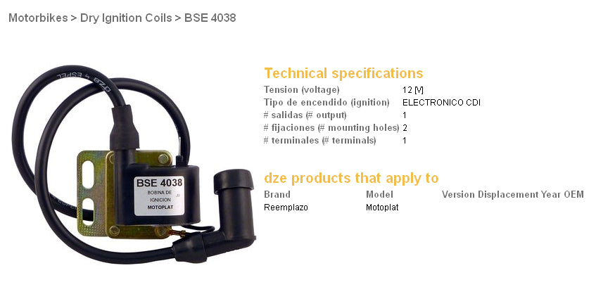 IGNITION COIL MOTOPLAT
