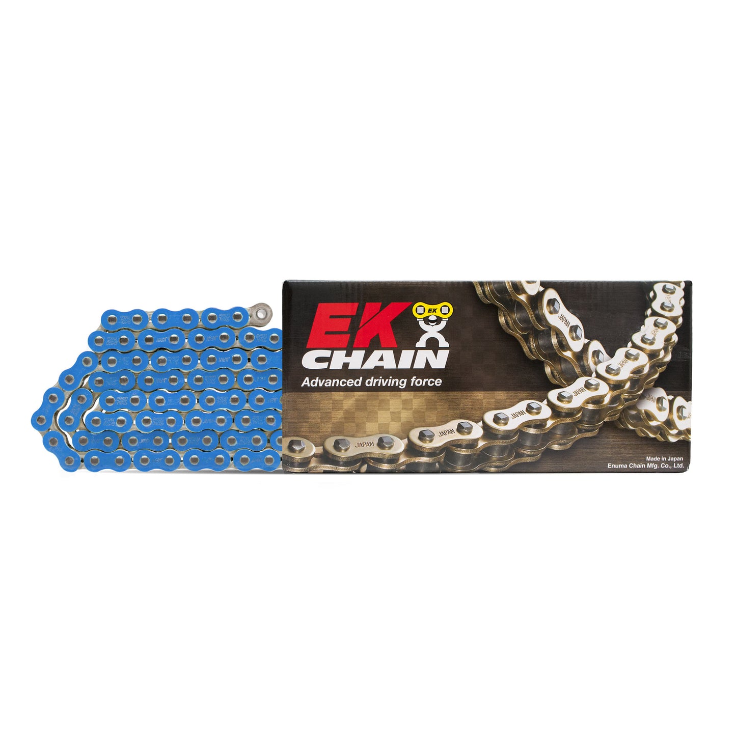 DRIVE CHAIN EK520MVXZ2 120 LINKS QX-RING BLUE (UP TO 1000CC) (40KN) (MADE IN JAPAN) (RIVET)