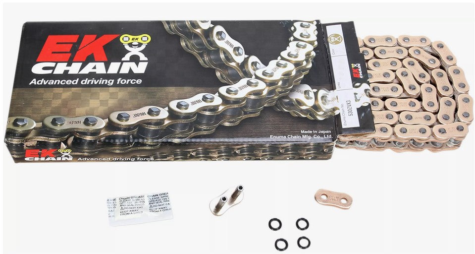 DRIVE CHAIN ZVX3 ULTRA SPORT NX-RING 525ZVX3 120 LINKS GOLD (UP TO 1300CC) (45.8KN) (MADE IN JAPAN) (RIVET)