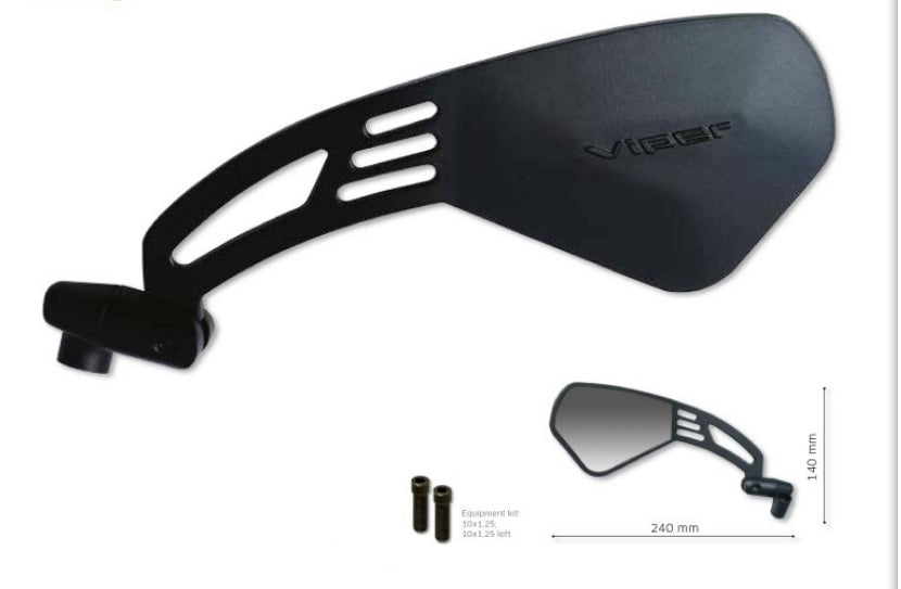 LEFT MIRROR VIPER (ALUMINIUM) BLACK