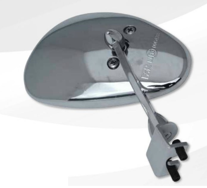 CAR MIRROR RIGHT CHROME-PLATED (CLAMP MOUNT)