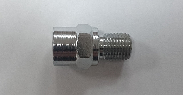 CONNECTOR CHROME INTERNAL-EXTERNAL M10X1.0