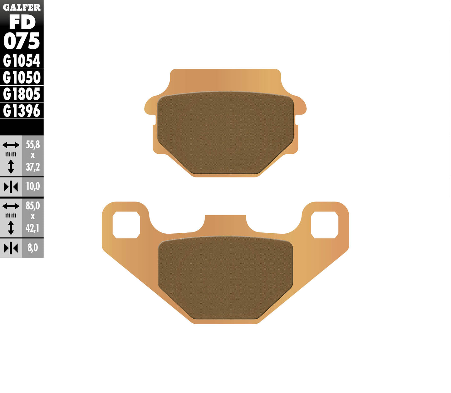 BRAKE PADS KH067 SINTERED METALLIC (GOLD) OFF ROAD