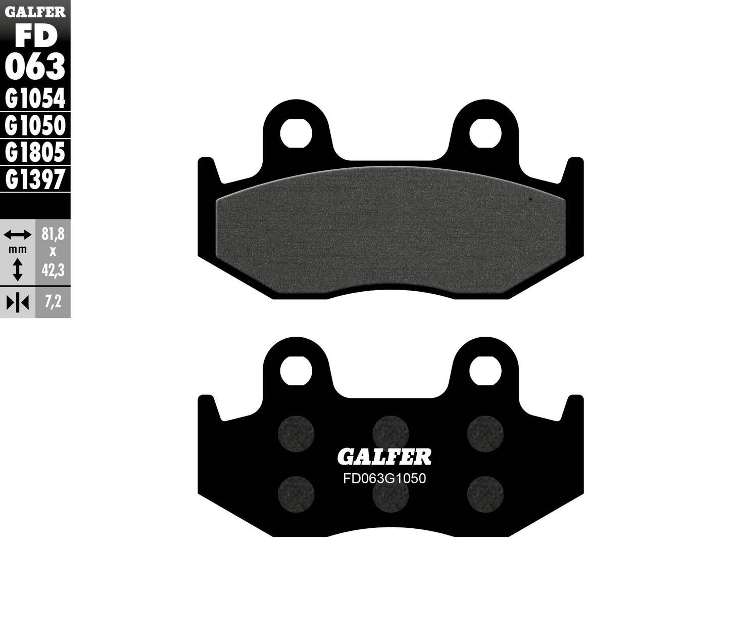 BRAKE PADS KH092 / KH323 SEMI-METALLIC (THICKNESS 7.2MM) SCOOTER