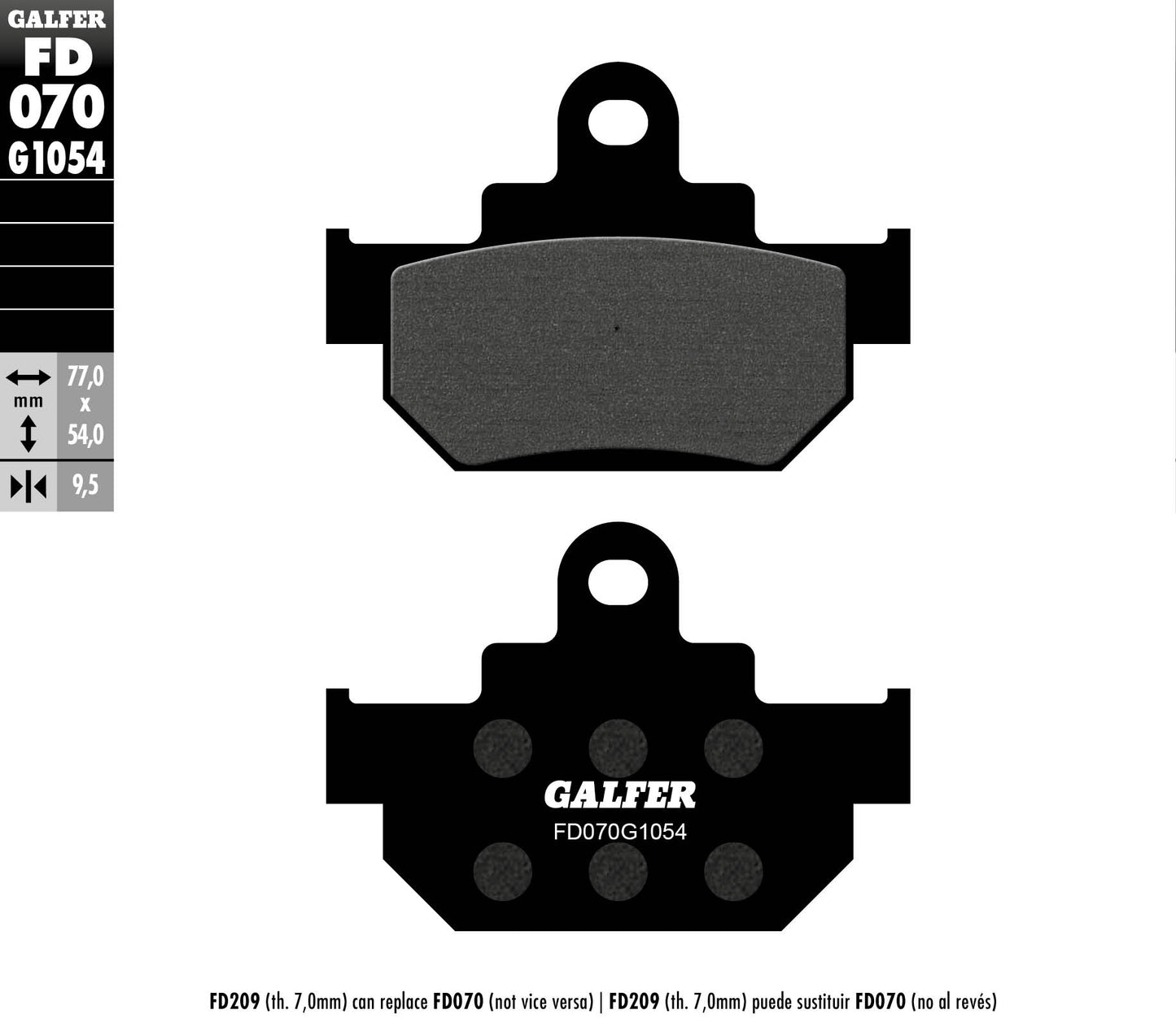 BRAKE PADS KH106/2 SEMI-METALLIC (THICKNESS 9.5MM)