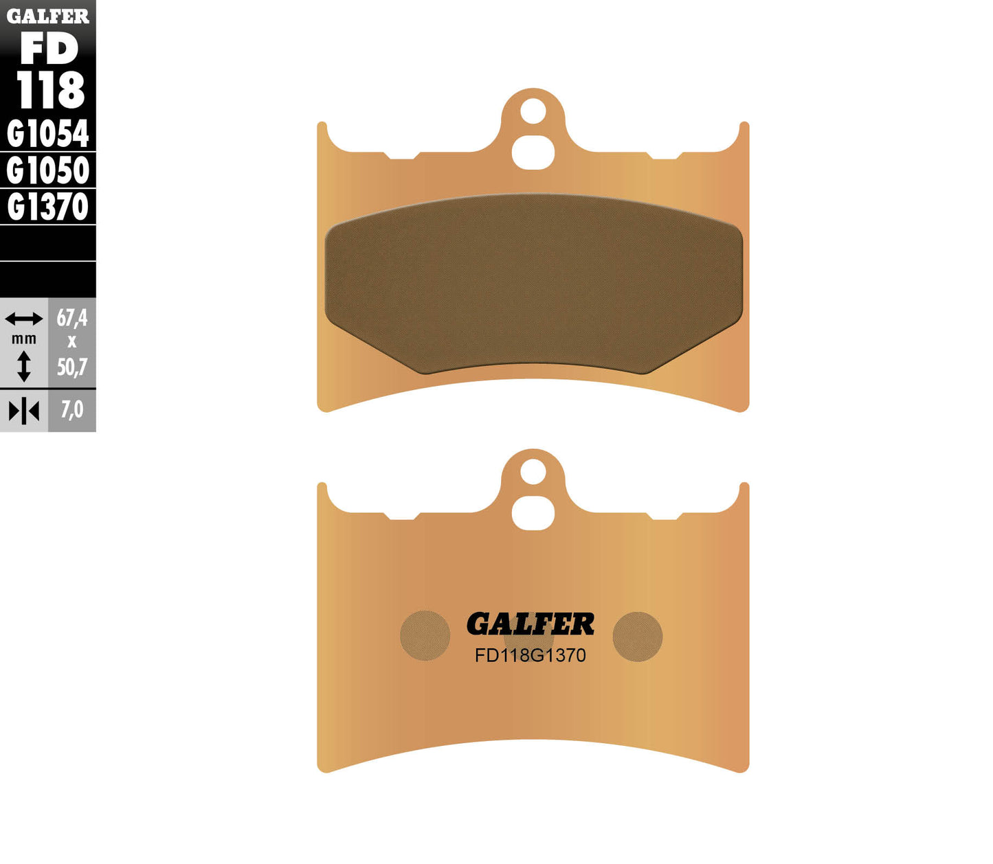 BRAKE PADS KH126 SINTERED METALLIC (GOLD) STREET