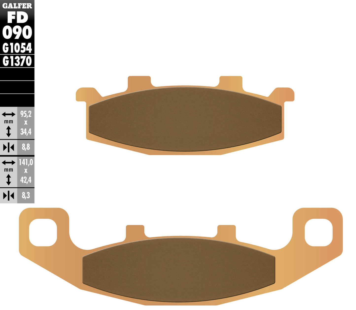 BRAKE PADS KH129 SINTERED METALLIC (GOLD) STREET