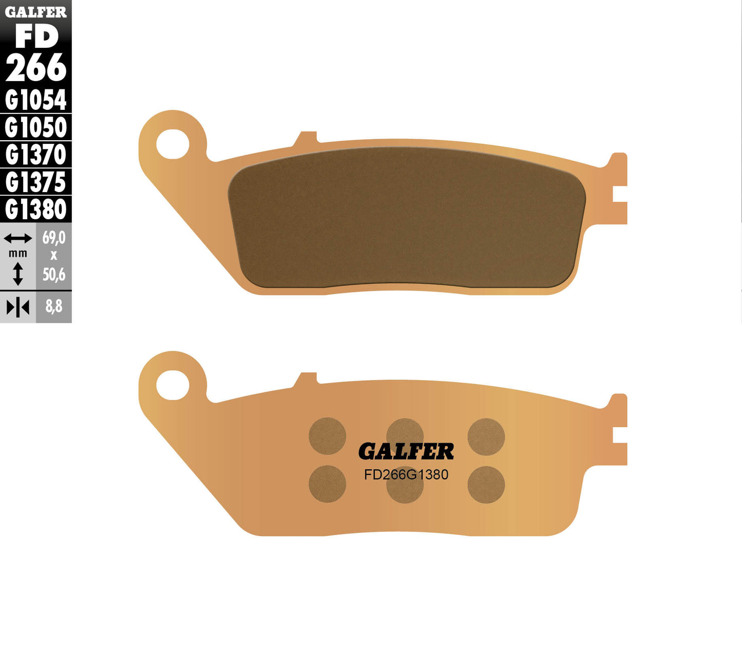BRAKE PADS KH226 / KH142 SINTERED METALLIC (GOLD) SCOOTER