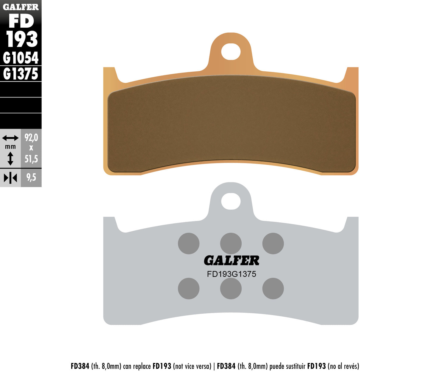 BRAKE PADS KH249 SINTERED METALLIC (GOLD) SPORT