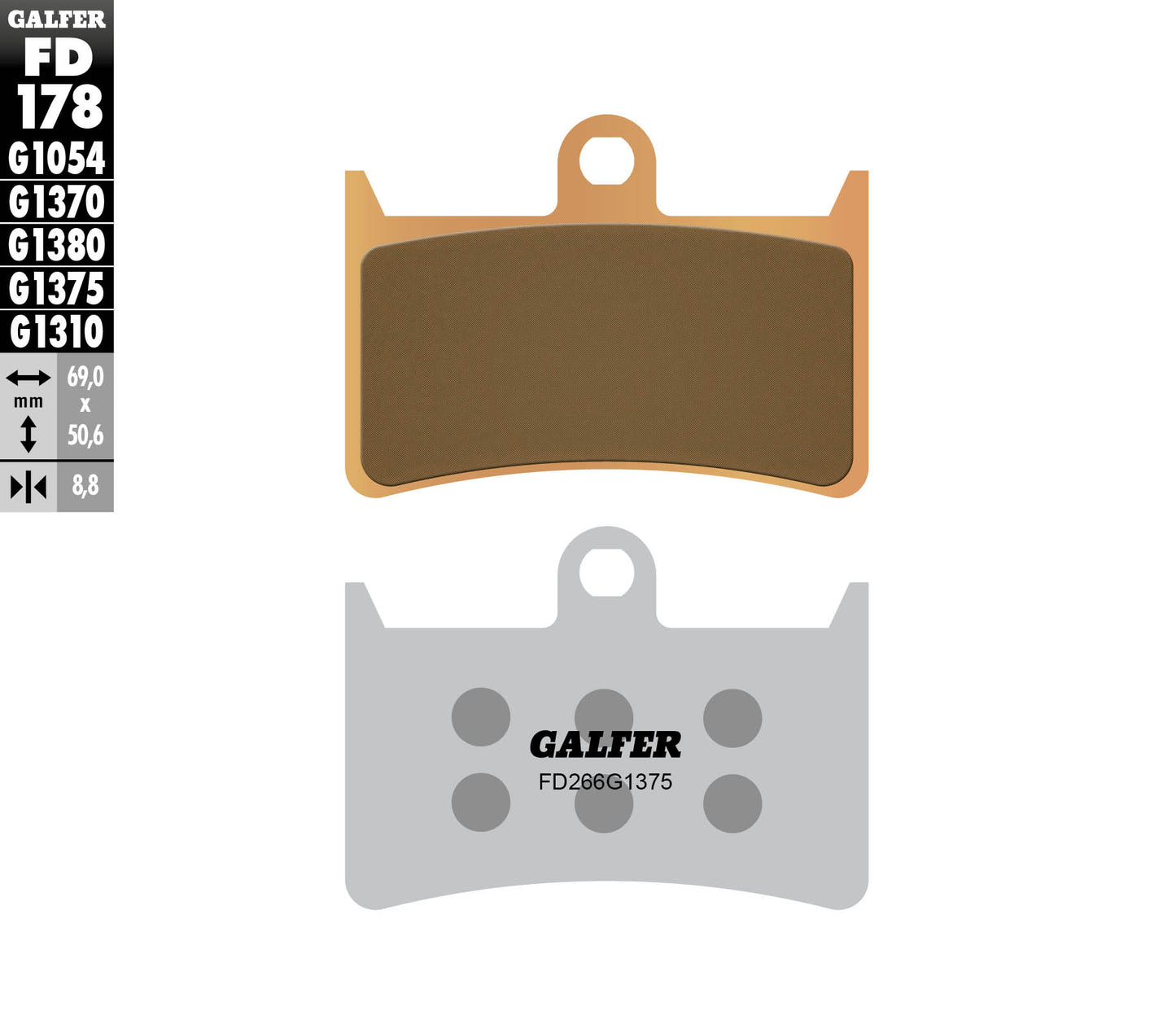 BRAKE PADS KH252 / KH380 SINTERED METALLIC (GOLD) SPORT