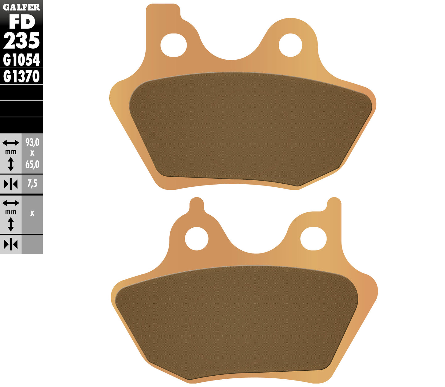 BRAKE PADS KH299 SINTERED METALLIC (GOLD) STREET HARLEY DAVIDSON 883/1200/1340/1450