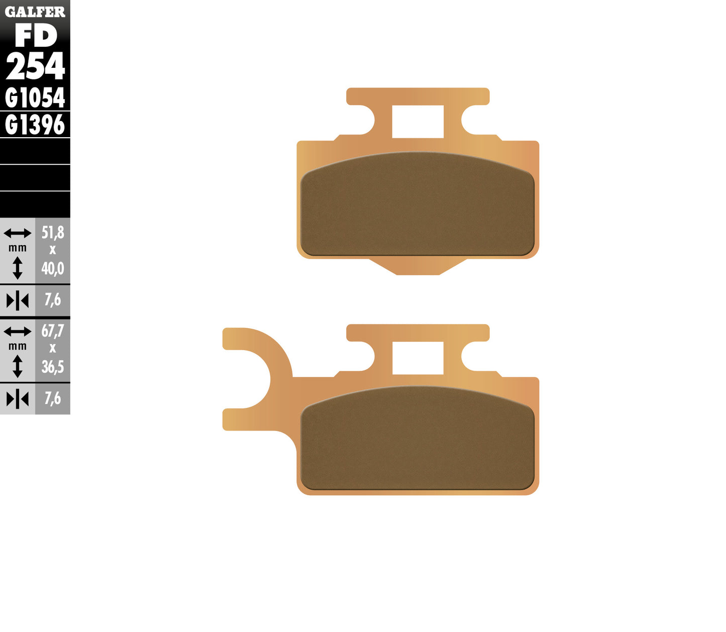 BRAKE PADS KH302 SINTERED METALLIC (GOLD) OFF ROAD (KX65 FRONT)