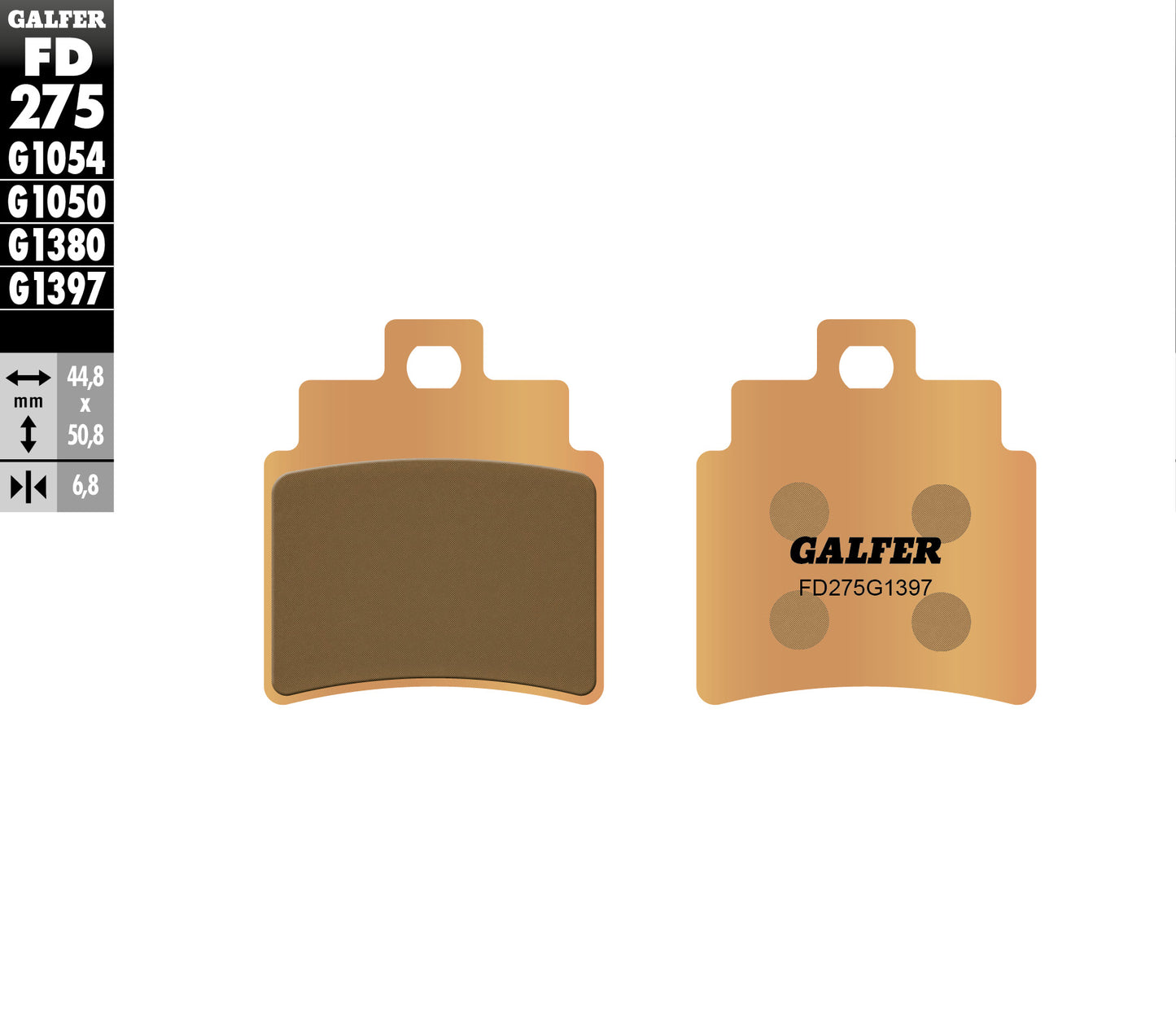 BRAKE PADS KH355 SINTERED METALLIC (GOLD)