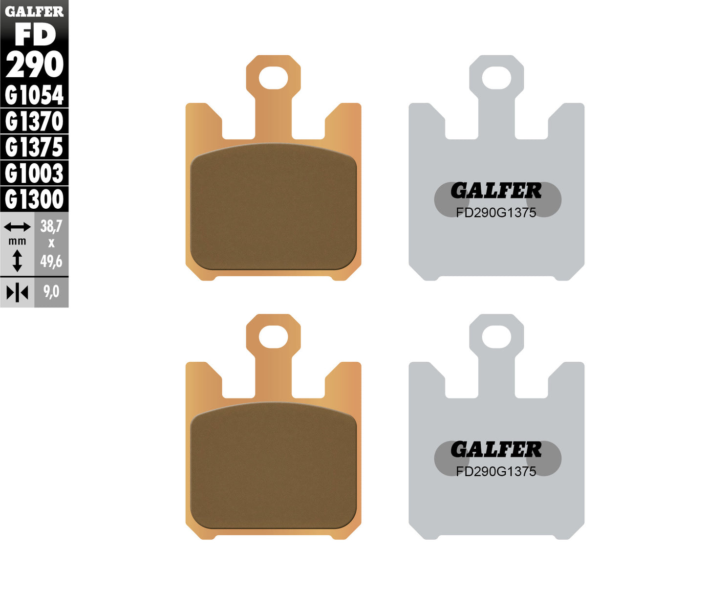 BRAKE PADS KH369/4 SINTERED METALLIC (GOLD) SPORT