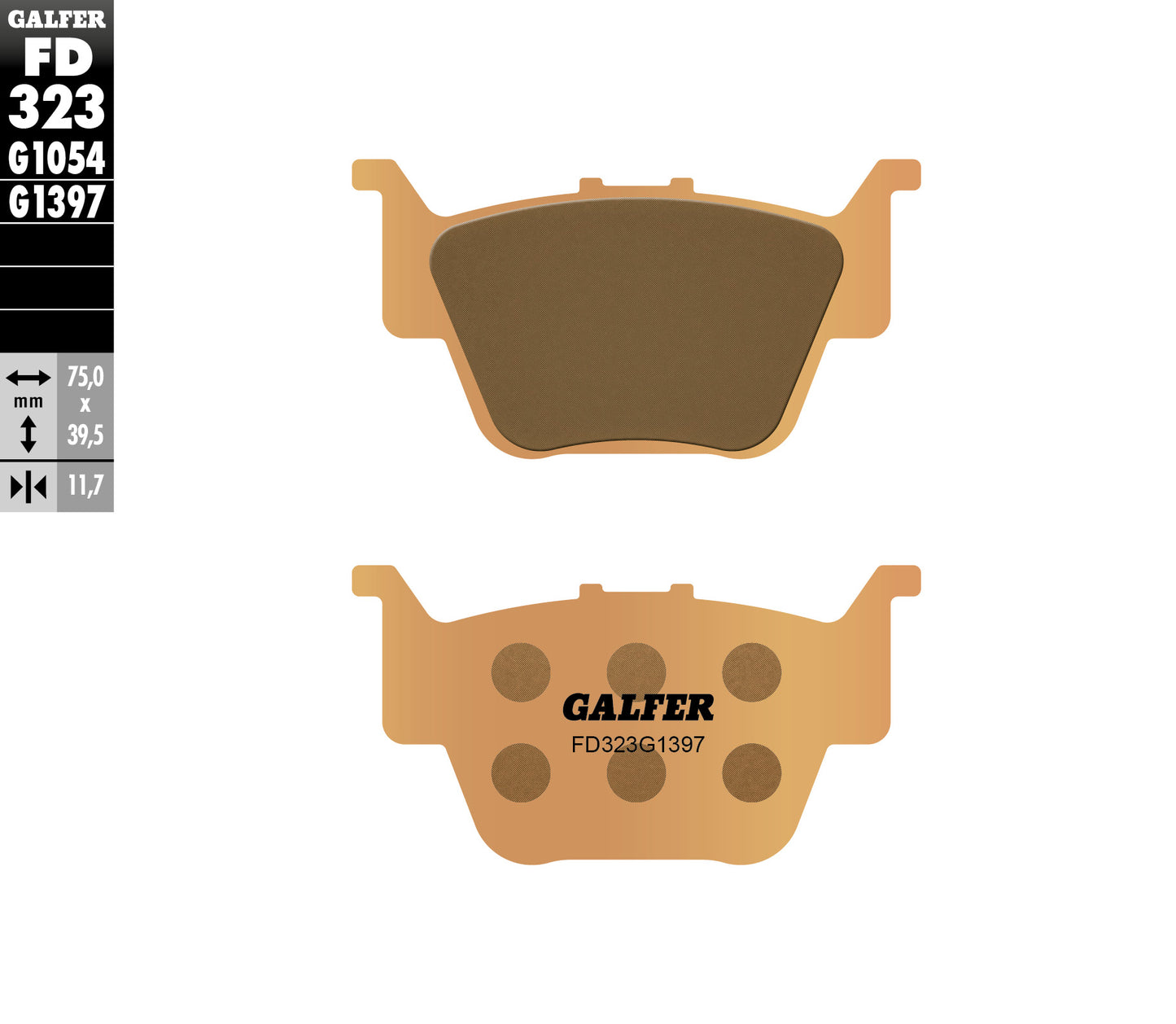 BRAKE PADS KH373 SINTERED METALLIC (GOLD) ATV REAR HONDA TRX 420 09-, TRX 450R 04-05, TRX 680 RINCON 03-