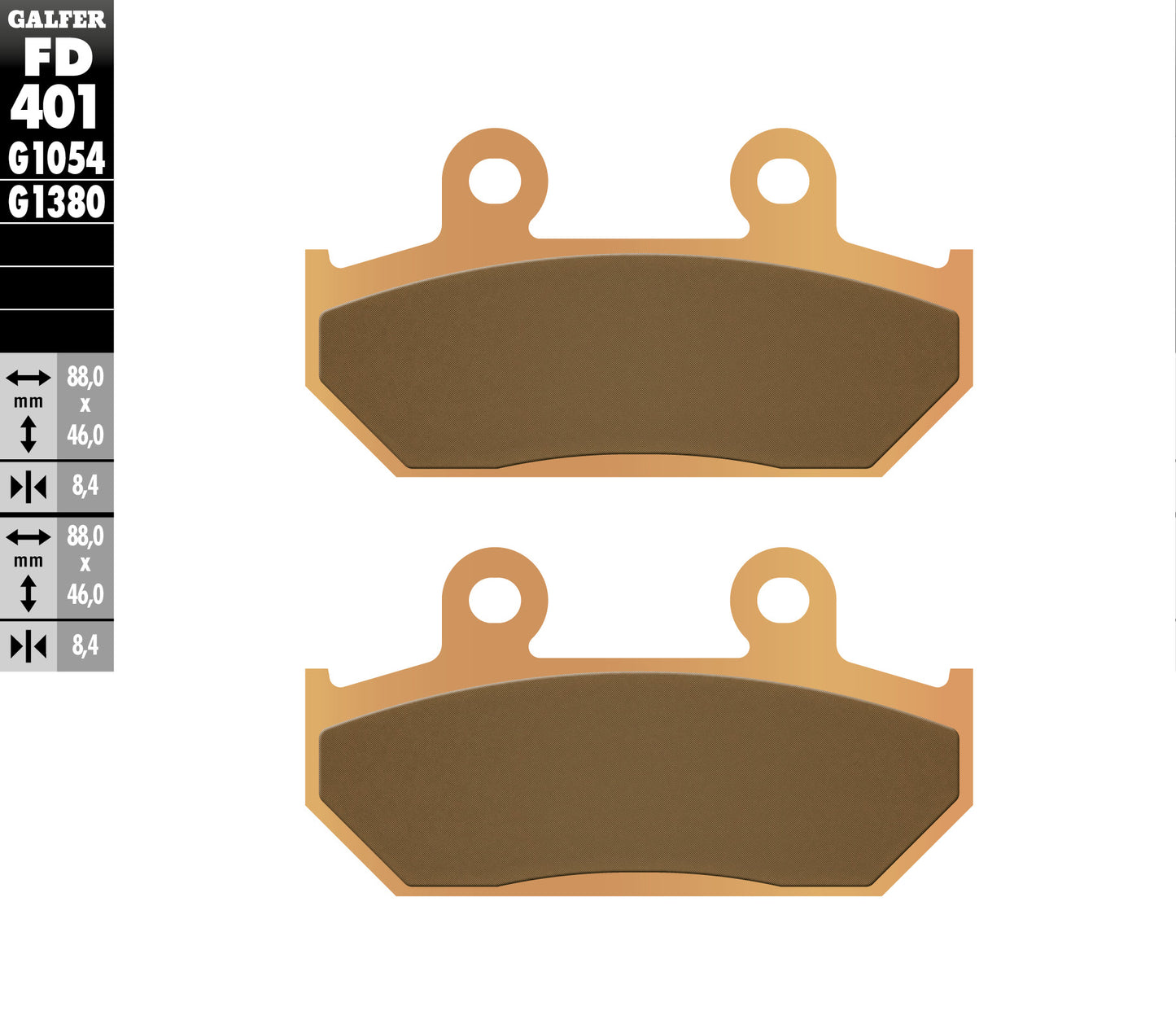 BRAKE PADS KH412 SINTERED METALLIC (GOLD) SCOOTER
