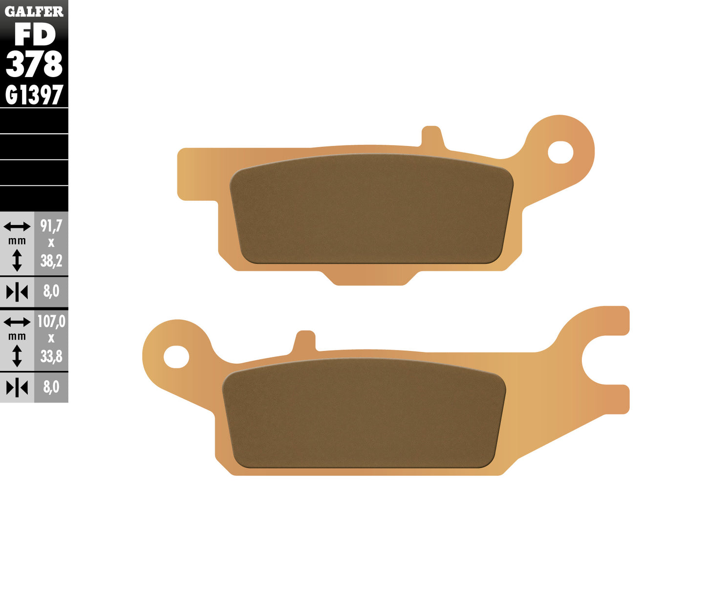 BRAKE PADS KH443 SINTERED METALLIC (GOLD) ATV YAMAHA YFM 550/700 LEFT FRONT