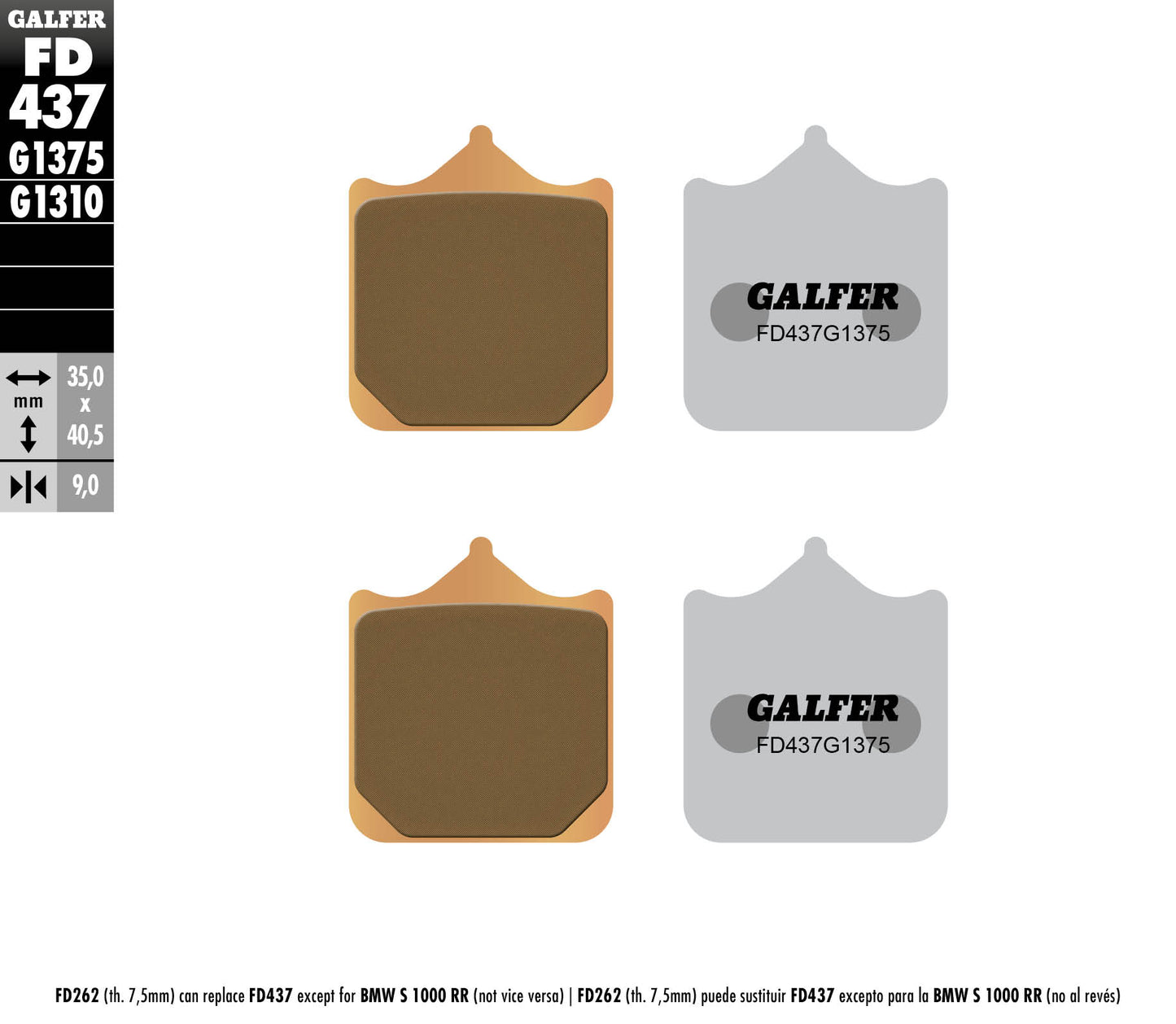BRAKE PADS KH604/4 SINTERED METALLIC (GOLD) SPORT