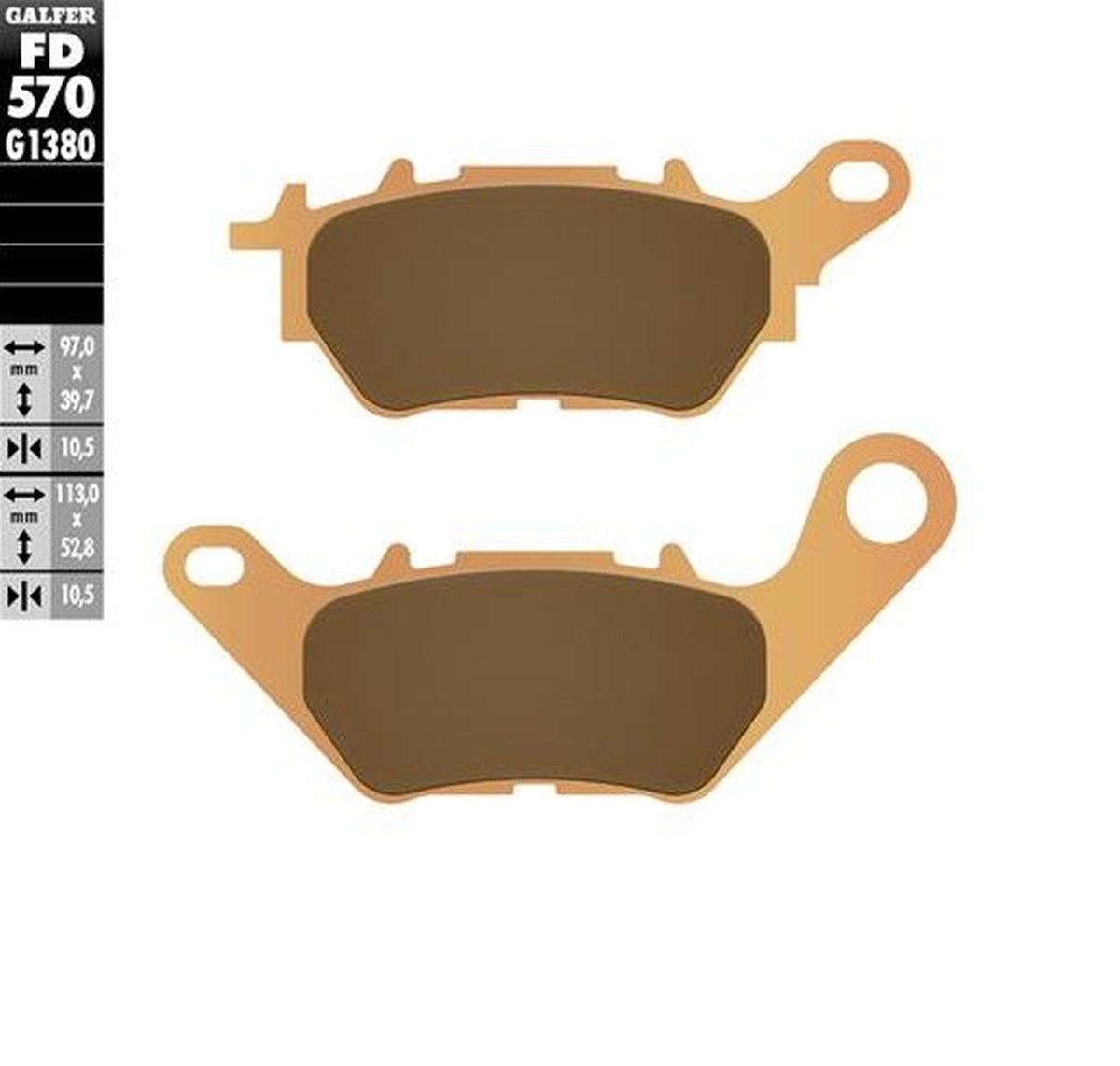 BRAKE PADS KH706 SINTERED METALLIC (GOLD) SCOOTER YAMAHA X-MAX 125 18-24 X-MAX 250 18-24 X-MAX 300 17-24