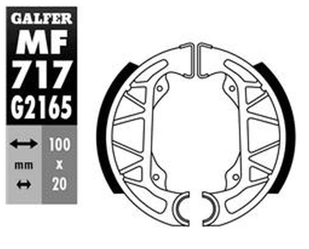 BRAKE SHOES REAR PIAGGIO FLY 100/125 05- FREE 100 02- TYPHOON 50/80/125 96-10 TYPHOON-X 50 99-10