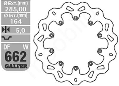 BRAKE DISC BMW K75C/RT/S 94-96 (FRONT), K100 84-93, K1100 92-00 (FRONT+REAR) (285X165X4.8) (10X5.5MM)