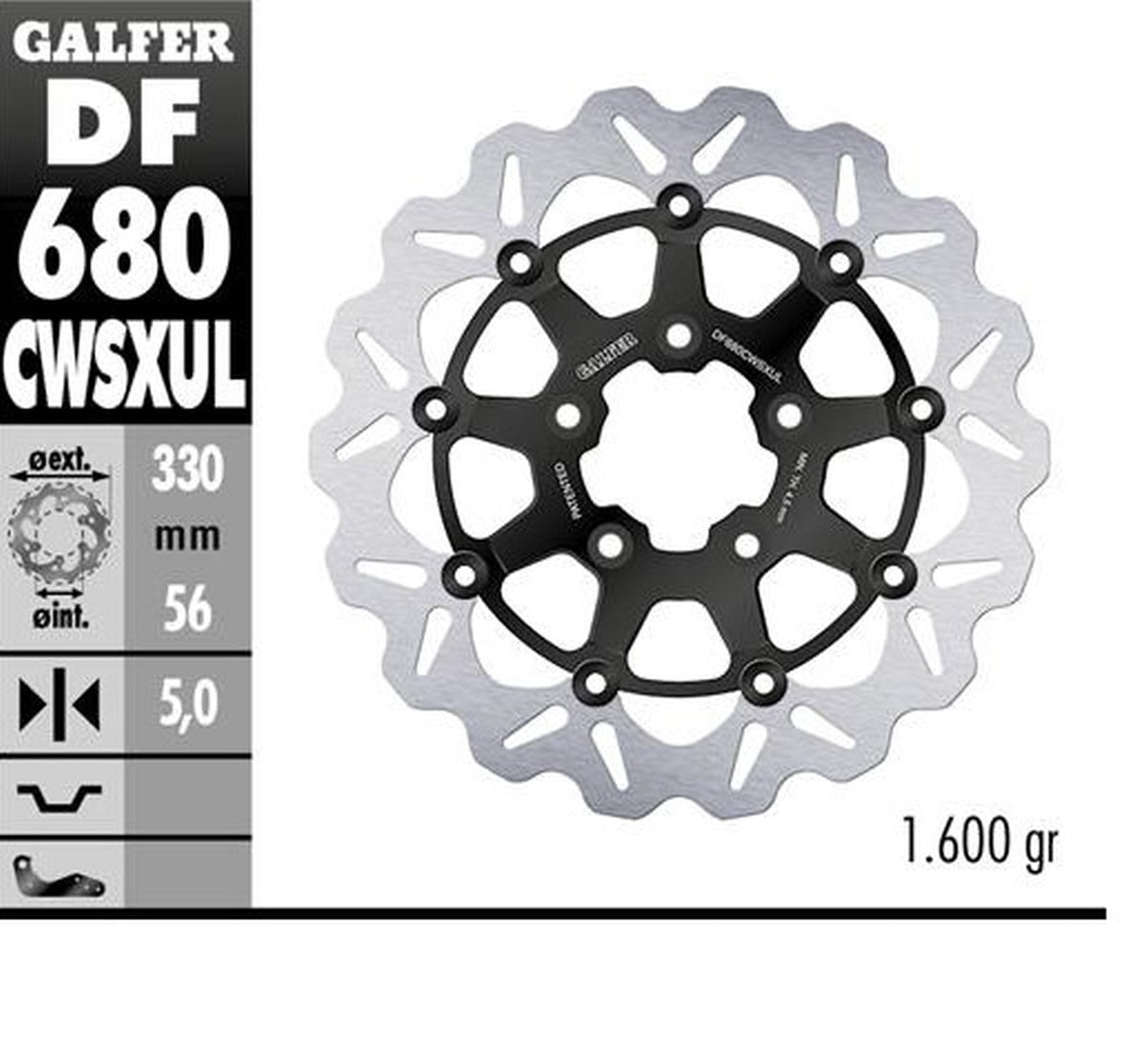 BRAKE DISC FRONT HARLEY-DAVIDSON (330X56X5) WAVE OVERSIZE FLOATING