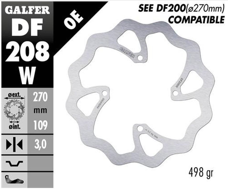 BRAKE DISC FRONT KAWASAKI KX250F/450F 15- KX250X/450X 21- (270X109X3MM) WAVE