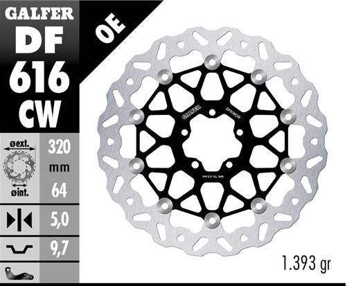 BRAKE DISC FRONT KTM 890SMT 23-25 (320X64X5MM) WAVE FLOATING