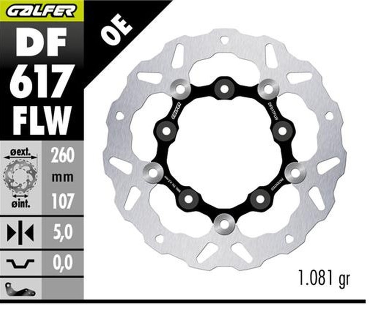 BRAKE DISC REAR KTM 890SMT 23-25 (260X107X5MM) WAVE FLOATING