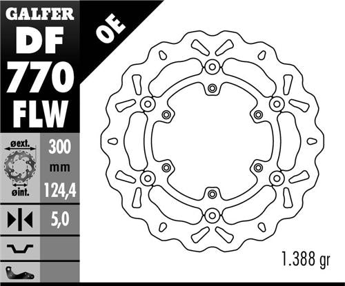 BRAKE DISC FRONT KTM 950/990 ADVENTURE 02-11 LC4 620/640/660/690 (300X124.4X5MM) WAVE